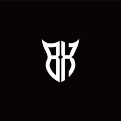 Initial B X letter with unique shield style logo template vector