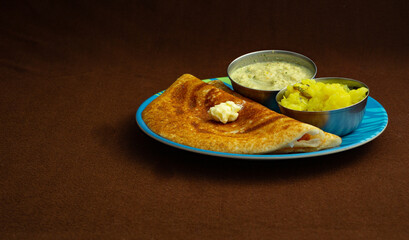 Indian special dosa with butter for healthy homemade breakfast