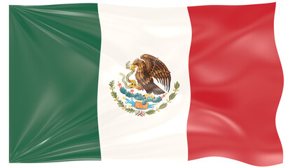 3d Illustration of a Waving Flag of Mexico
