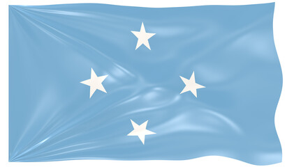 3d Illustration of a Waving Flag of Micronesia