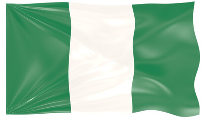 3d Illustration of a Waving Flag of Nigeria