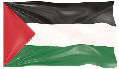 3d Illustration of a Waving Flag of Palestine
