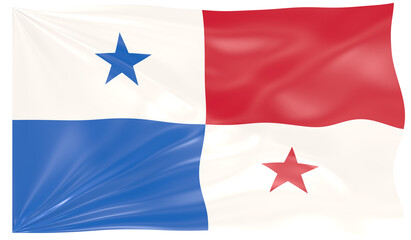 3d Illustration of a Waving Flag of Panama