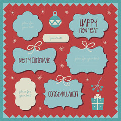 Set with Christmas decorative cards. 