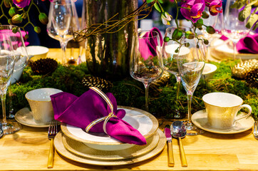 Christmas holidays table setting concept