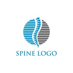 medical chiropractic, spine solutions logo and icon design template