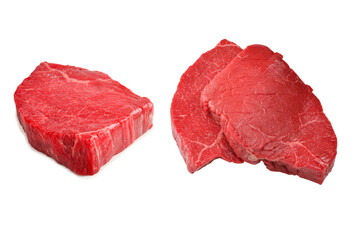 Beef steak isolated on white background.