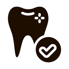 Dentist Stomatology Healthy Tooth glyph icon Sign . Health Tooth And Tool Device Pictogram. Chairside Assistance Dental Healthcare Service Monochrome Illustration