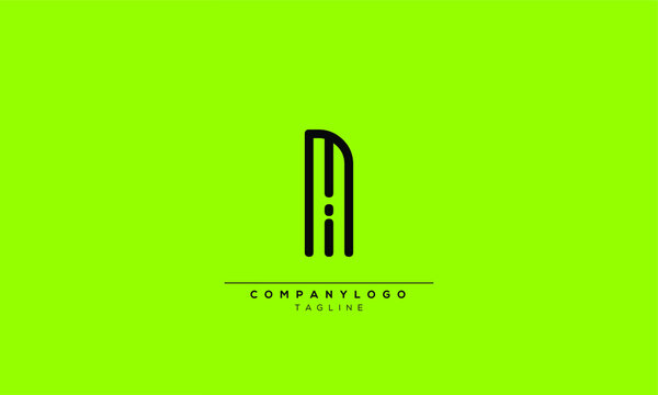 MIH Abstract initial monogram letter alphabet logo design