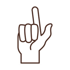 sign language hand gesture indicating l letter, line icon