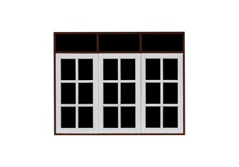 Window frame isolated white background.