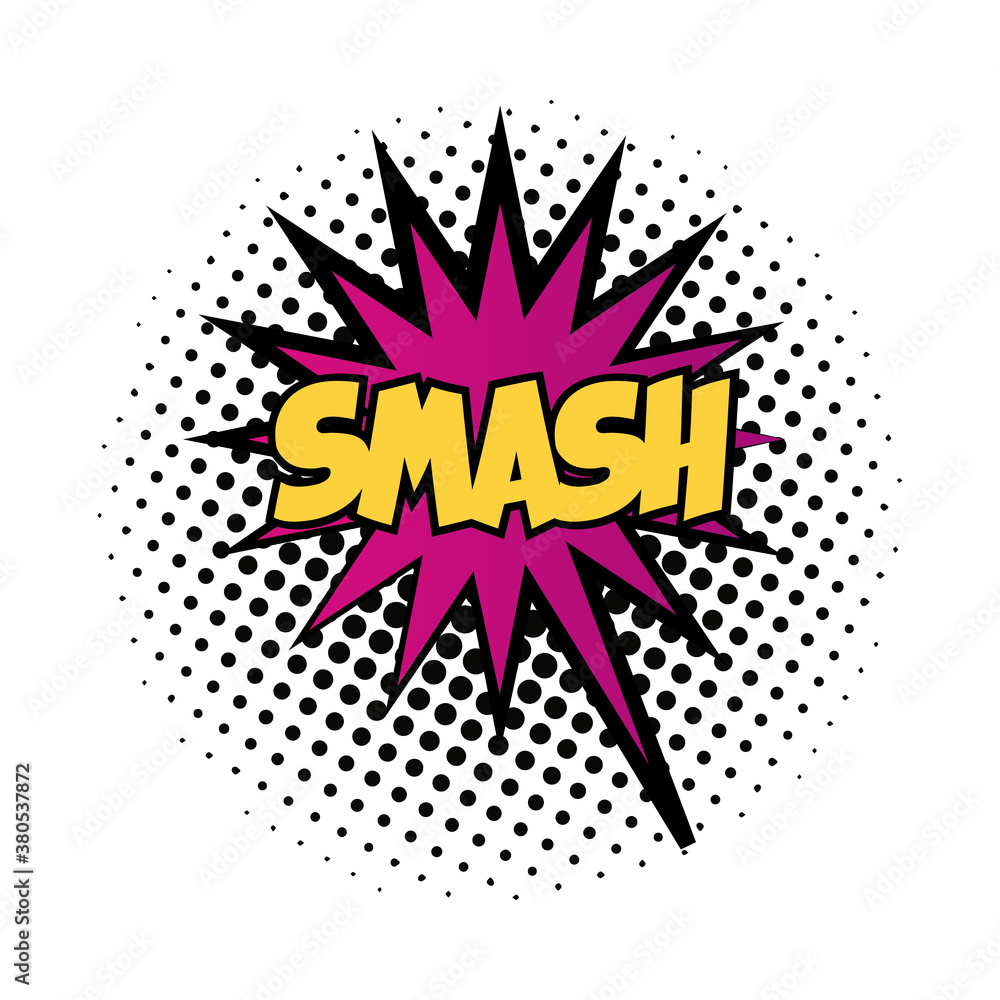 Poster expression splash with smash word pop art fill style