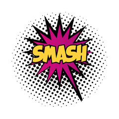 expression splash with smash word pop art fill style