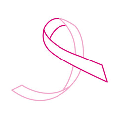 breast cancer awareness month, pink ribbon support, healthcare concept line icon