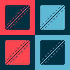 Pop art Sewing Pattern icon isolated on color background. Markings for sewing. Vector Illustration.