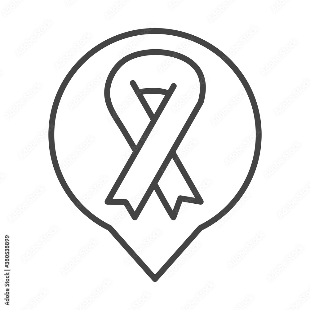 Poster international human rights day ribbon awareness line icon style