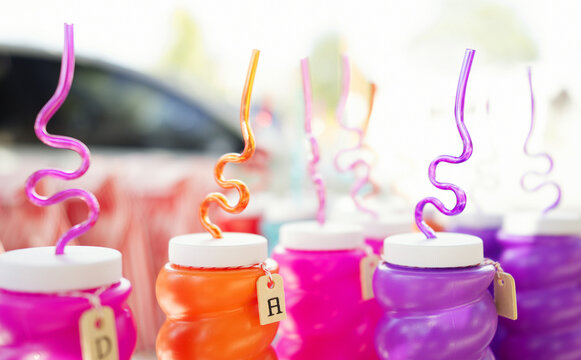 colorful twisty straws