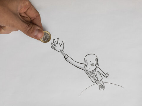 Human arm Giving Money