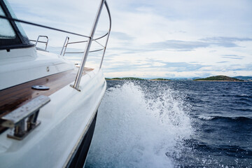 Powerboat in rough seas