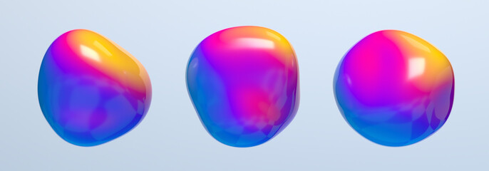 Abstract 3d render of colorful bubbles, background design