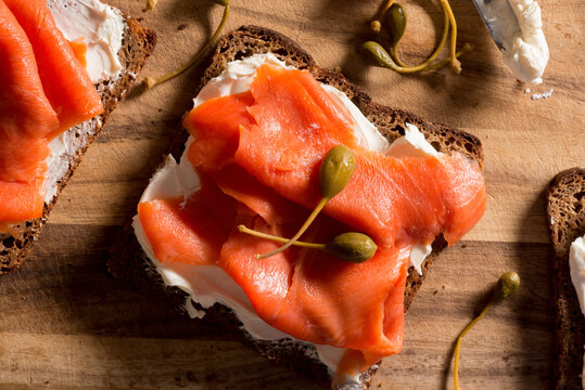 Smoked Salmon and Cream Cheese with Capers From Above