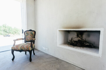 Fireplace and Chair