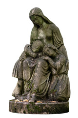 Obraz premium Statue of a young angel isolated on white