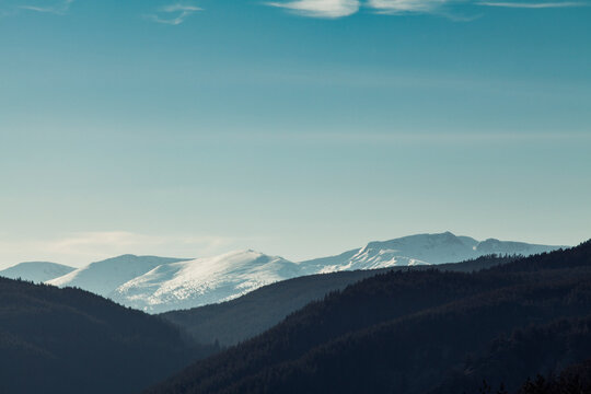 Winter mountain range