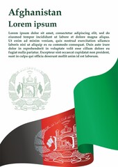 Flag of Afghanistan, Islamic Republic of Afghanistan. template for award design, an official document with the flag of Afghanistan. Bright, colorful vector illustration
