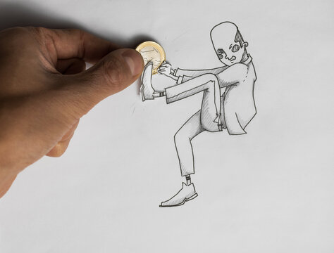 Human arm Giving Money