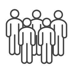people avatar standing together group line icon style © Stockgiu