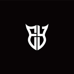 Initial E Y letter with unique shield style logo template vector