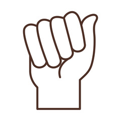 sign language hand gesture indicating a letter, line icon