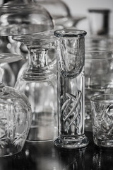 glasses on a mirror