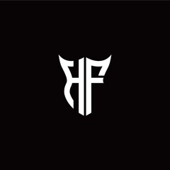 Obraz premium Initial H F letter with unique shield style logo template vector