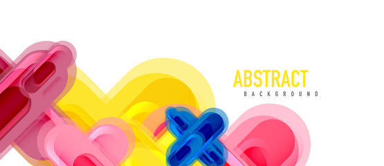 Modern vector glass cross shape abstract technology background for cover, placard, poster, banner or flyer