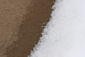 snow on sand
