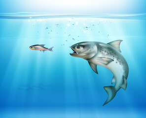 Hunting Fish Realistic Background