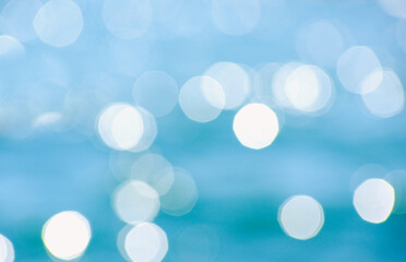 Lights on sea background. Waves.