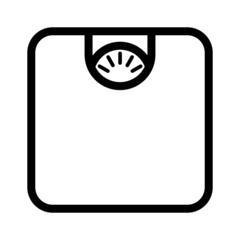 Weight scale vector high quality simple line icon illustration isolated on white background. Diet and work out related concept icon