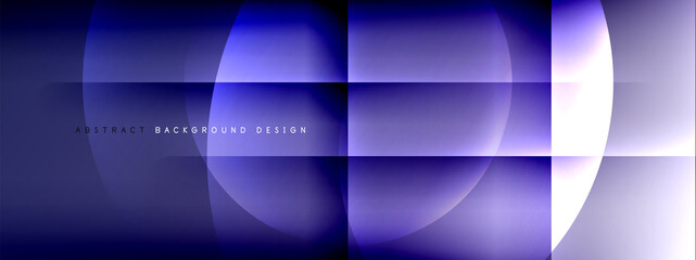 Vector abstract background - circle and cross on fluid gradient with shadows and light effects. Techno or business shiny design templates for text