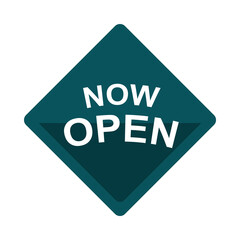 signboard now open advertising isolated design flat icon