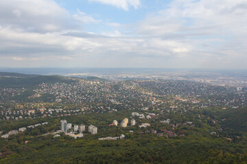 Panoramic view of Budapest from the top of the hill. Hungary