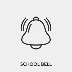 Obraz na płótnie Canvas school bell icon vector sign symbol