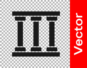 Black Prison window icon isolated on transparent background. Vector.