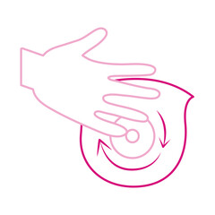 breast cancer awareness month, hand self examination in the nipple, healthcare concept line icon