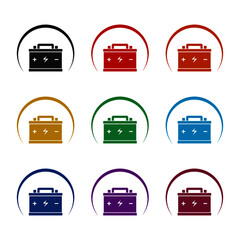 Car battery icon, color set