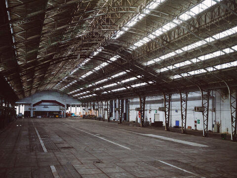 Dark industrial interior
