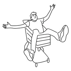 Shopping people vector concepts. Characters with trolley