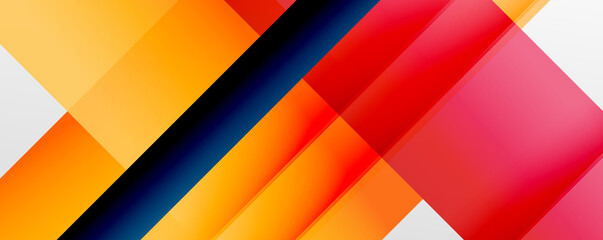 Geometric abstract backgrounds with shadow lines, modern forms, rectangles, squares and fluid gradients. Bright colorful stripes cool backdrops